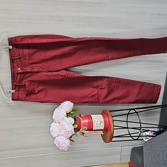 Club Manaco Straight Leg Pants - Burgundy, Size 10 - Picture 1 of 7